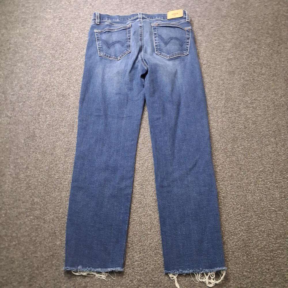 Edwin Bree High Rise Straight Leg Jeans Deja Blue Raw Hem Size 28 EW2003ICN - Picture 2 of 14